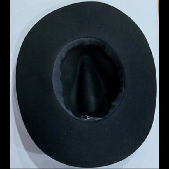 💋UBER GORGE!💋 Y2K BEBE 100% Wool Felt Wide Brimmed Fedora Hat in Black - Picture 7 of 10